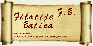 Filotije Batica vizit kartica